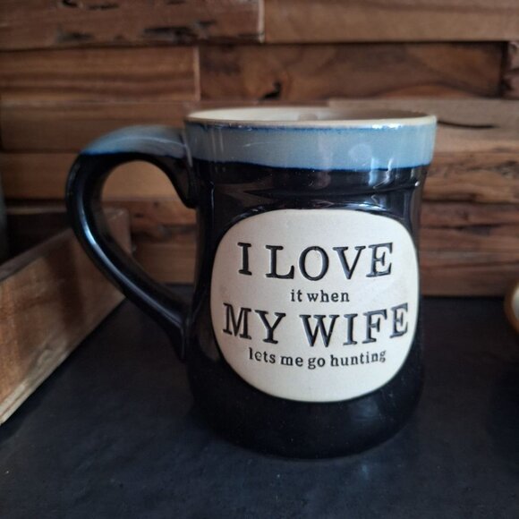 Love Wife Fishing Mug Coffee Cup Tea Blue Fathers Day Gift Birthday Dad Husband - Picture 9 of 9